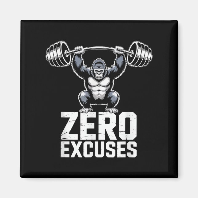 Íman Zero Excuses Gorilla Gym Motivational Workout  (Frente)