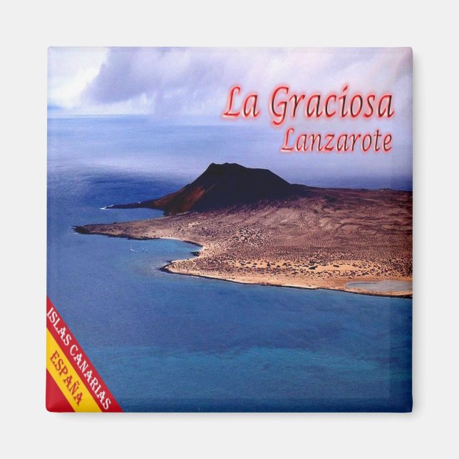 Íman zES089 LANZAROTE, LA GRACIOSA, Espanha, geladeira (Frente)