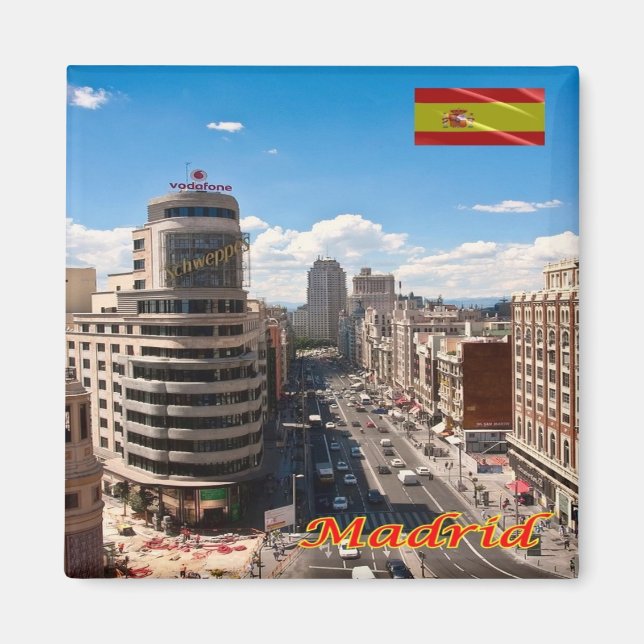 Íman zES094 MADRID, AVENUE DO CENTRO, Espanha, Fridge (Frente)