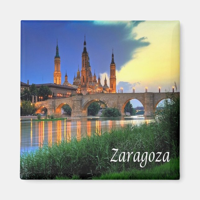 Íman zES130 SARAGOZA Panorama, Espanha, geladeira (Frente)