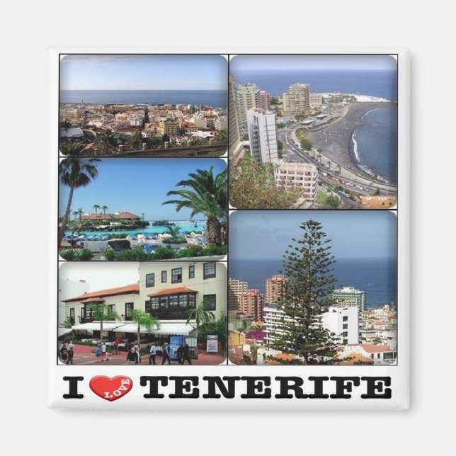 Íman zES142 TENERIFE Puerto de la Cruz "I Love", Fridge (Frente)