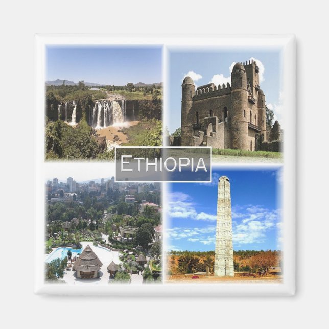 Íman zET013 ETIÓPIA, Mosaico, África, frigorífico (Frente)