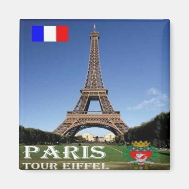 Íman zFR067 EIFFEL TOWER Paris, França, Fridge (Frente)