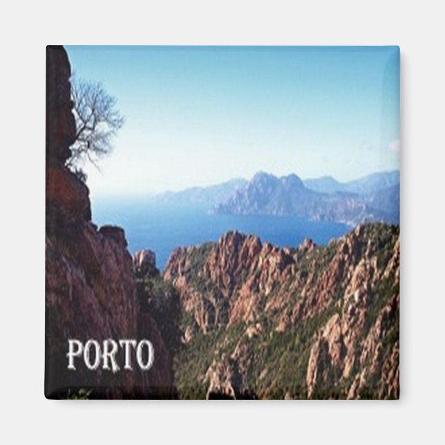 Íman zFR109 Cidade de PORTO na Córsega, França, Fridge (Frente)