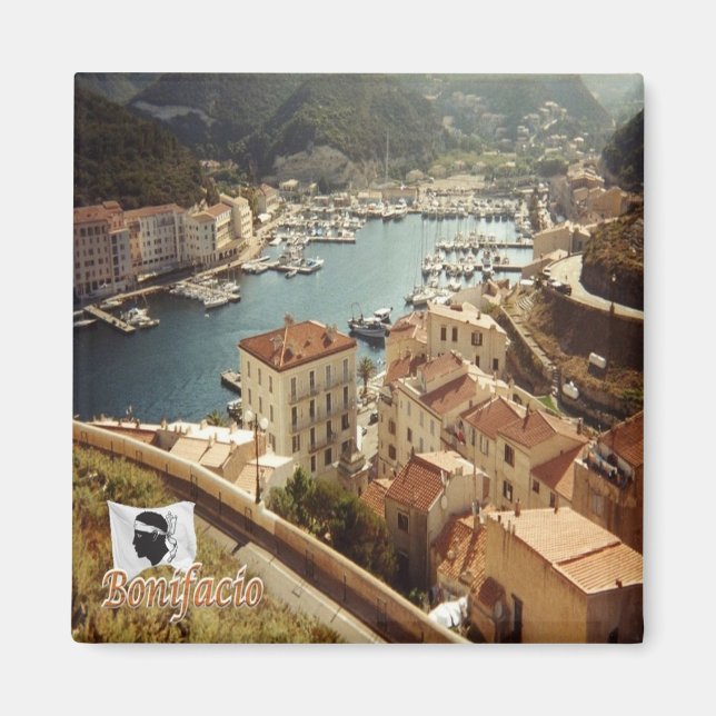 Íman zFR123 BONIFACIO panorama, Córsega (Frente)