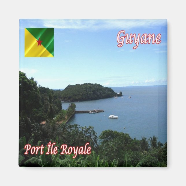 Íman zGF006 PORT ROYAL Island, Guiana Francesa, Fridge (Frente)