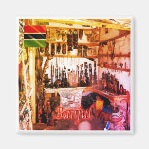 Íman zGM003 BANJUL, Gâmbia, Loja de Artesanatos Turista