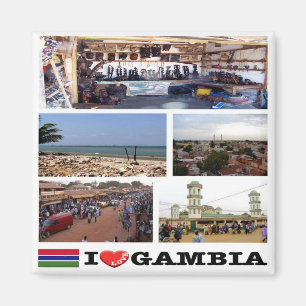 Íman zGM010 GAMBIA I Love, Mosaic, Africa, Fridge