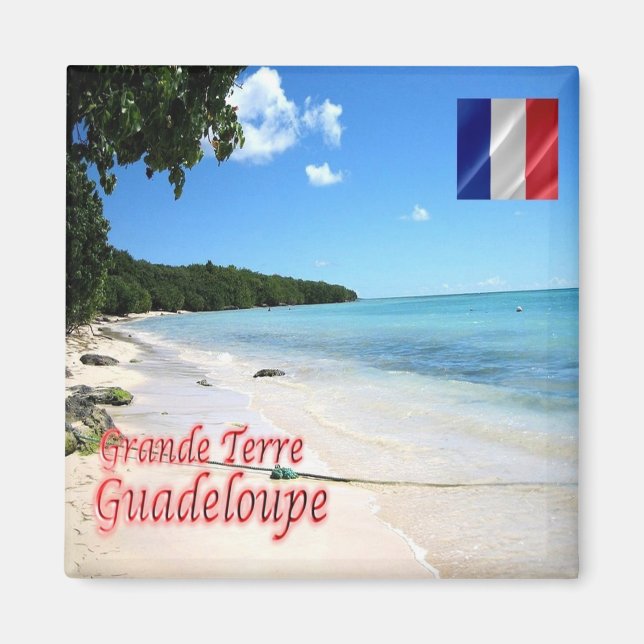 Íman zGP004 GUADELOUPE, Grande-Terre, Praia, Fridge (Frente)