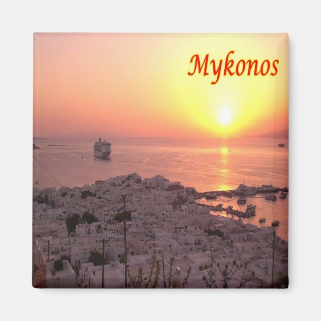 Íman zGR107 MYKONOS Panorama, Grécia, geladeira (Frente)