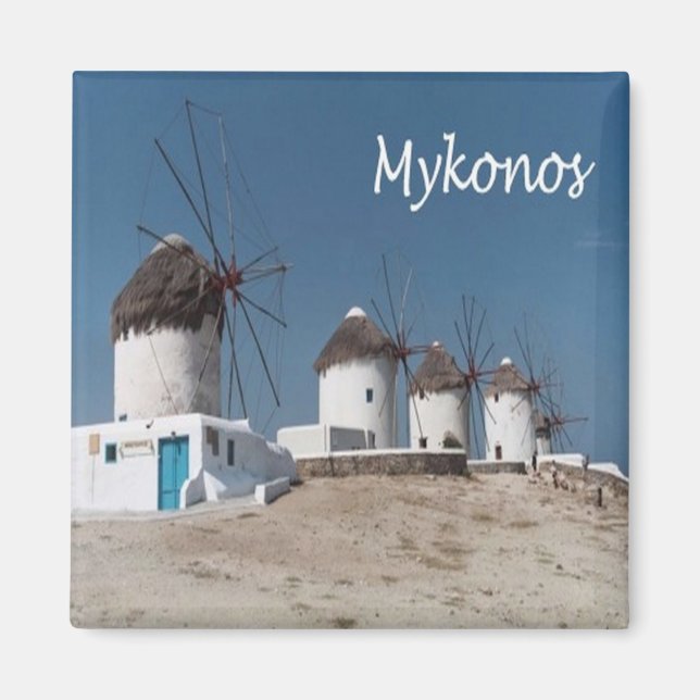 Íman zGR109 MYKONOS, Windmills, Grécia, Fridge (Frente)