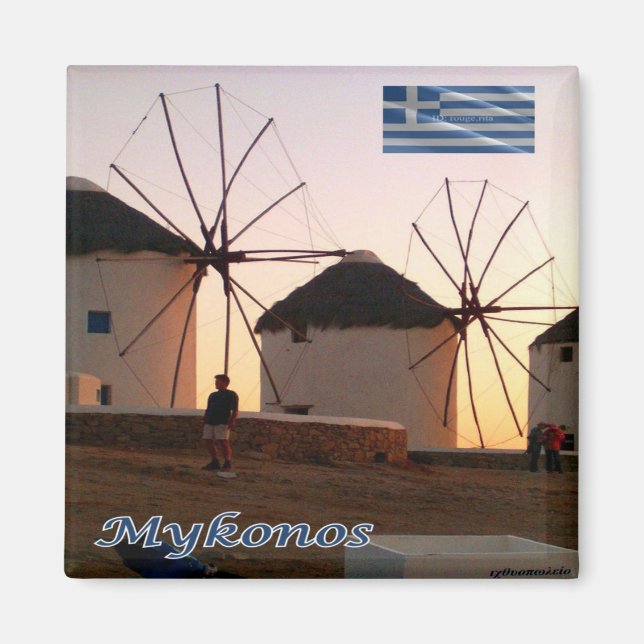Íman zGR110 MYKONOS, Windmills, Grécia, Fridge (Frente)