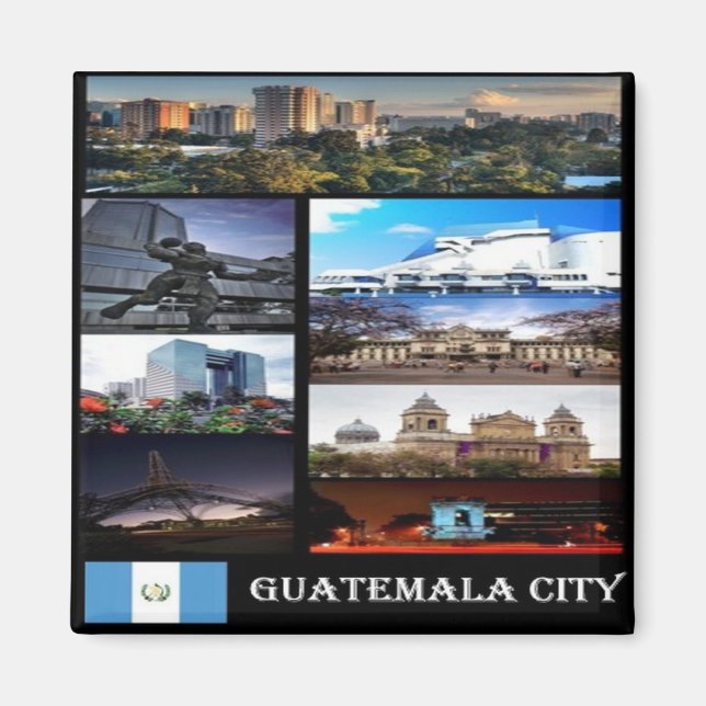 Íman zGT023 Cidade de GUATEMALA, Mosaico, América, frig (Frente)