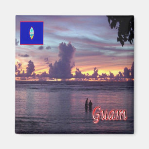 Íman zGU010 GUAM Pôr do sol, Oceania, Geladeira