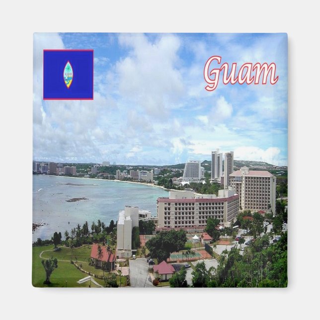 Íman zGU013 GUAM, Panorama, Oceânia, frigorífico (Frente)