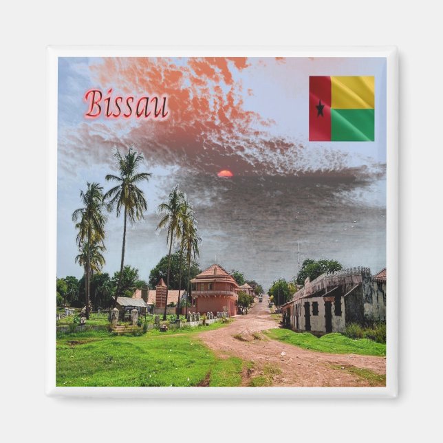 Íman zGW006 BISSAU, Guiné Bissau, África, geladeira (Frente)