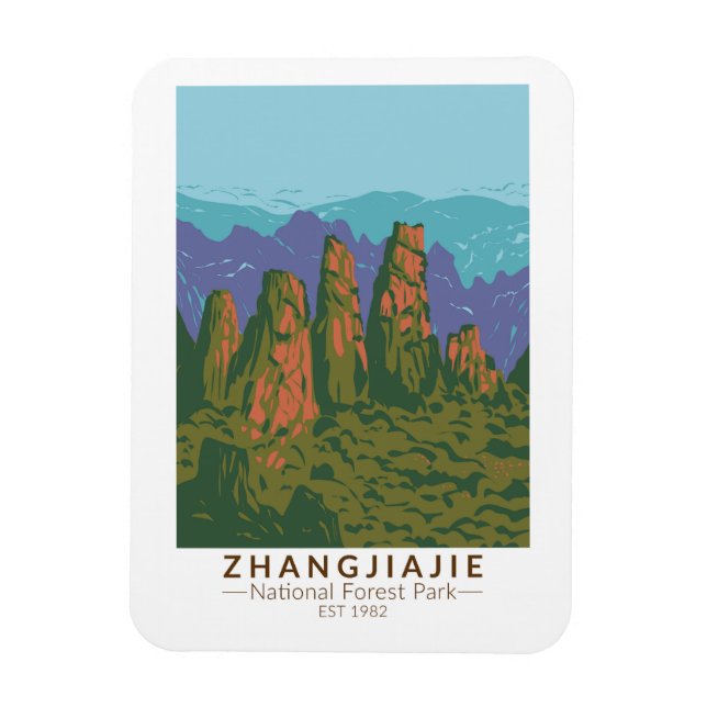 Íman Zhangjiajie Floresta Nacional na China, Retro Viag (Vertical)