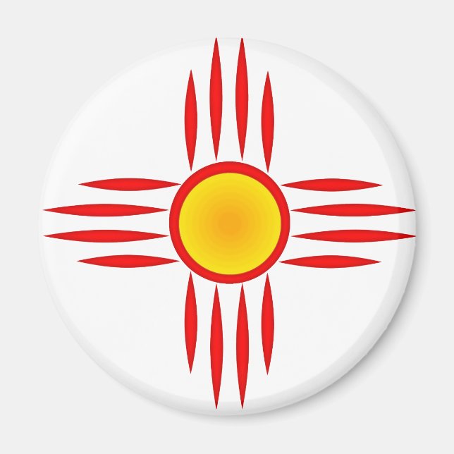 Íman Zia Vermelha com centro amarelo (Frente)