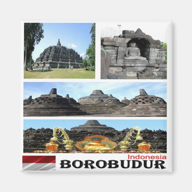 Íman zID026 BOROBUDUR, Indonésia, Ásia, frigorífico (Frente)