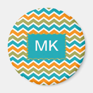 Íman Ziguezague tribal vibrante do pavão