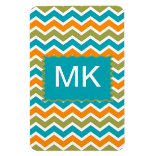 Íman Ziguezague tribal vibrante do pavão