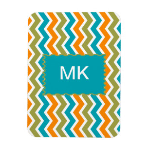 Íman Ziguezague tribal vibrante do pavão