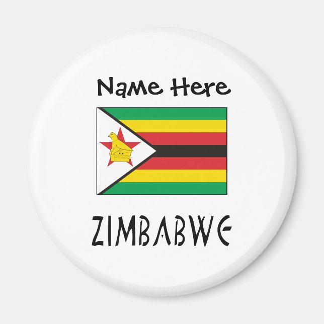 Íman Zimbábue e Bandeira Personalização Negra (Frente)