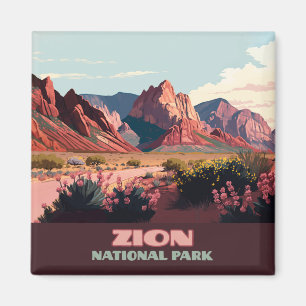 Íman Zion National Park Montanhas Utah Vintage