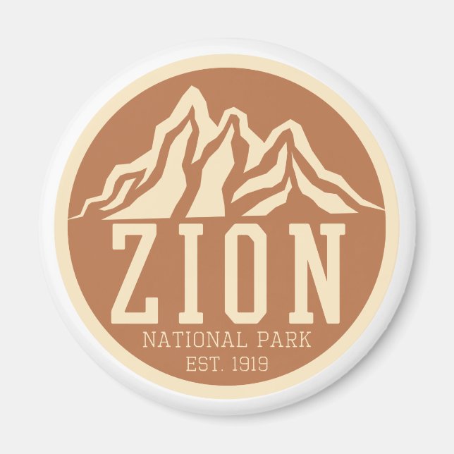Íman Zion National Park Utah EUA Outdoor Retro (Frente)