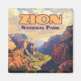 Íman Zion National Park Utah Moab Canyon Retro