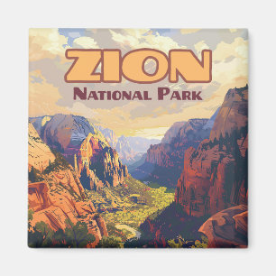 Íman Zion National Park Utah Moab Canyon Retro