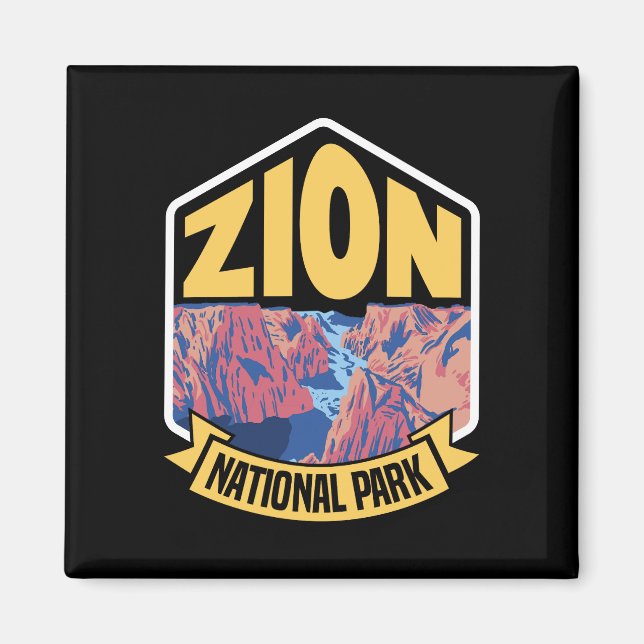 Íman Zion National Park Utah Retro (Frente)