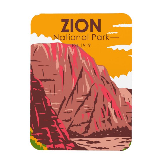 Íman Zion National Park Utah Vintage (Vertical)