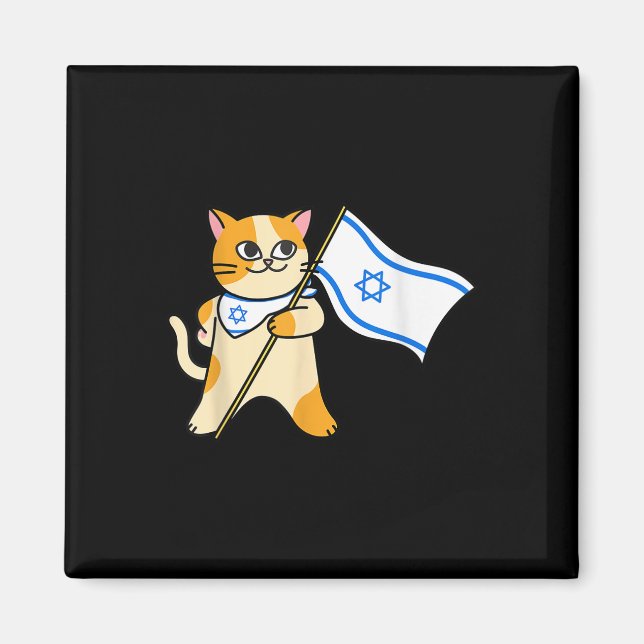 Íman Zionista Cat Israelita Flag Pro-israel Jewish (Frente)