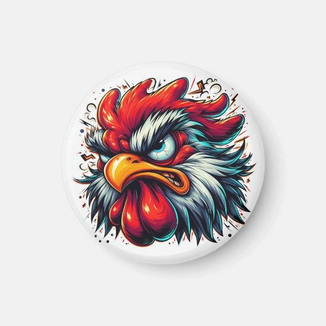 Íman Zippy the Vivid Rooster Magnet (Frente)