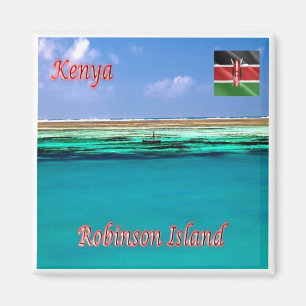 Íman zKE021 QUÊNIA, Ilha Robinson, África, Geladeira