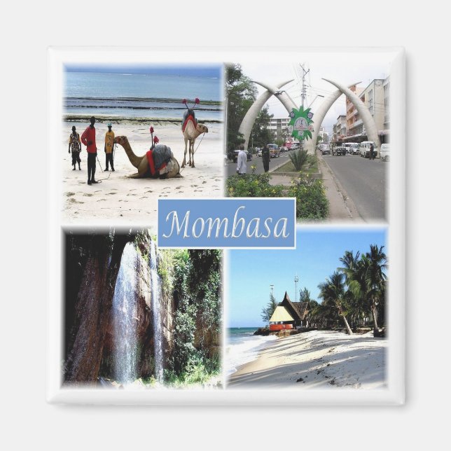 Íman zKE030 MOMBASA, Mosaico, Quénia, África, frigorífi (Frente)