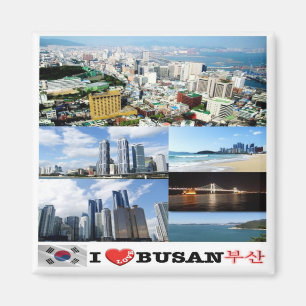 Íman zKR012 eu amo BUSAN, Coreia do Sul, Ásia, Fridge