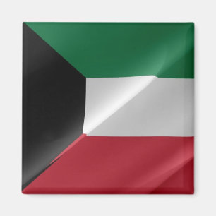 Íman zKW002 Kuwaitiano acenando BANDEIRA do Kuwait, Gel
