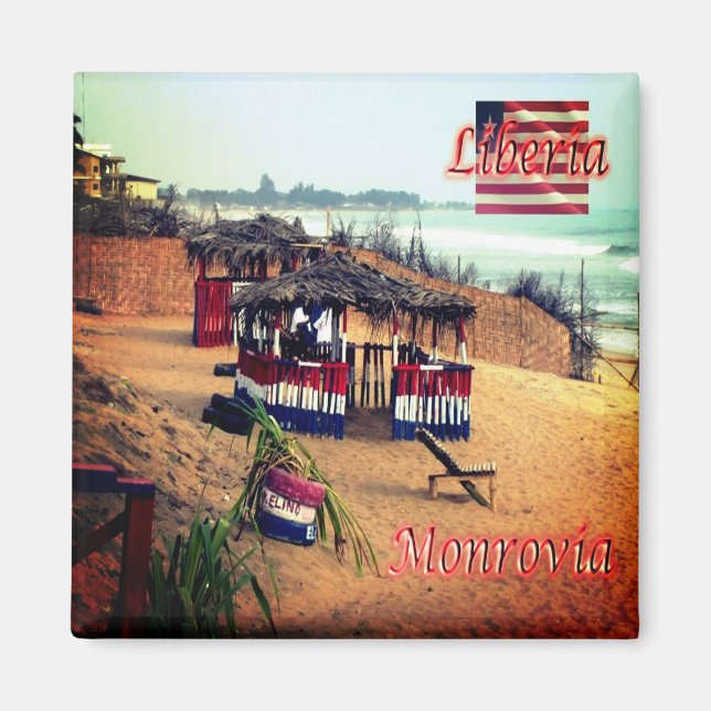 Íman zLR003 MONROVIA, Beach, Libéria, África, frigorífi (Frente)