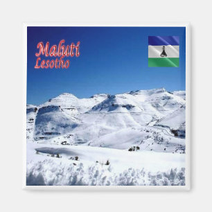 Íman zLS007 MALUTI, neve, Lesoto, África, geladeira