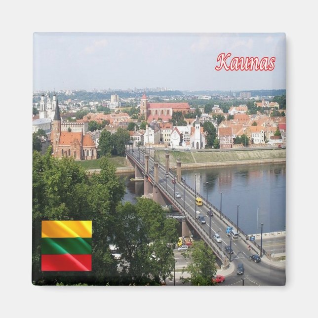 Íman zLT008 KAUNAS, Lituânia, Europa, frigorífico (Frente)