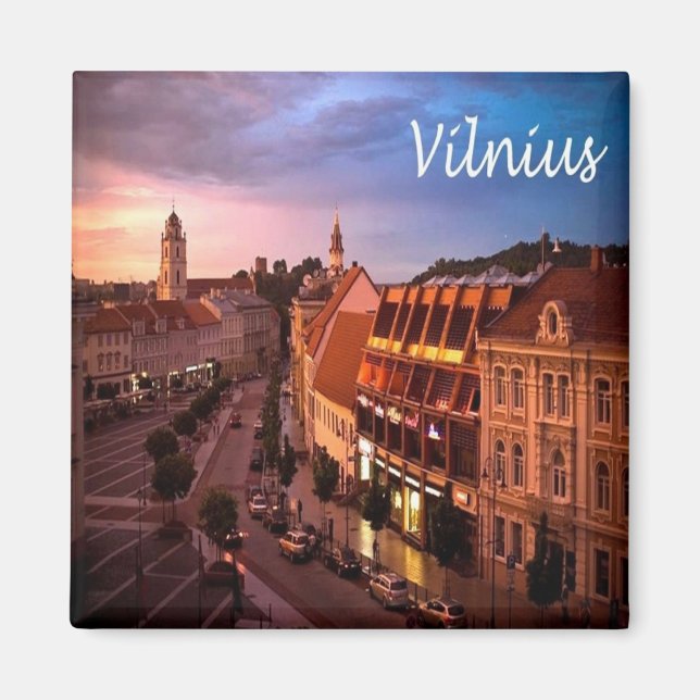 Íman zLT009 VILNIUS, Lituânia, Europa, frigorífico (Frente)