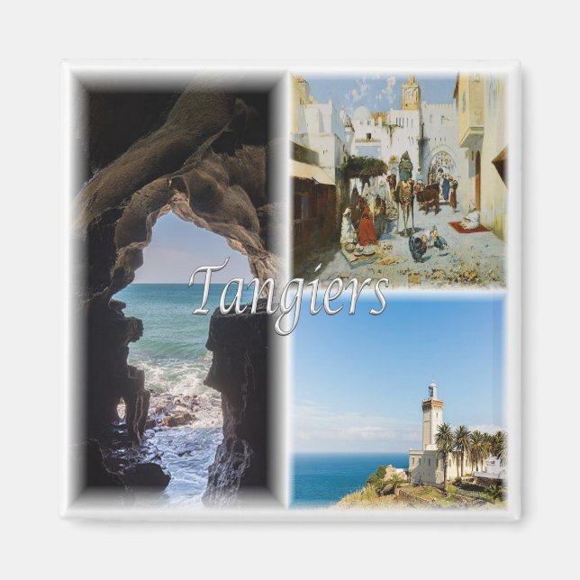 Íman zMA013 TANGIERS, Mosaico, Marrocos, África, gelade (Frente)