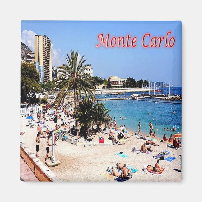 Íman zMC017 MONTE CARLO, PLAGE, Mônaco, Fridge (Frente)