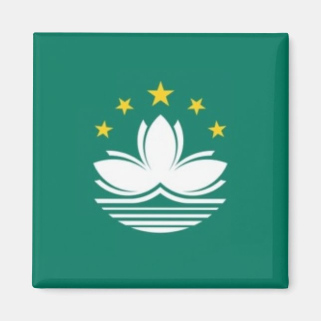 Íman zMO001 Macaense FLAG Macau ou Macau, frigideira (Frente)