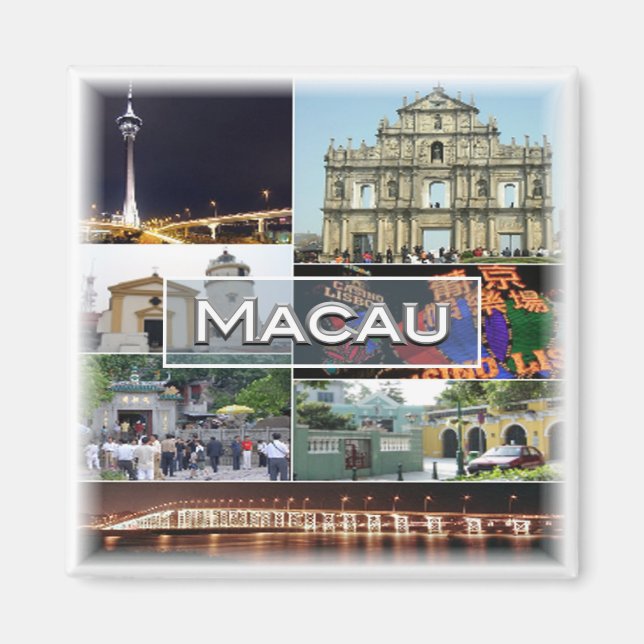 Íman zMO005 MACAU OU MACAO, Ásia, frigorífico (Frente)