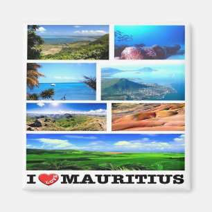 Íman zMU021 MAURITIUS I Love, Mosaic, Africa, Fridge