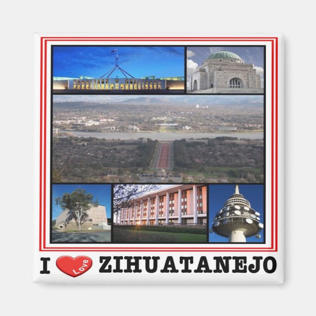 Íman zMX006 ZIHUATANEJO I Love, Mosaico, México, gelade (Frente)