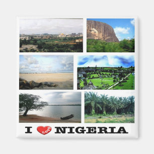 Íman zNG011 NIGERIA I Love, Mosaic, Africa, Fridge